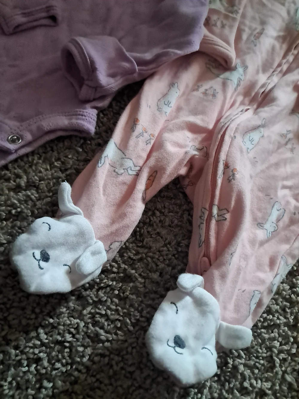 Kids Long-Sleeve One Piece Bodysuit in Lavender